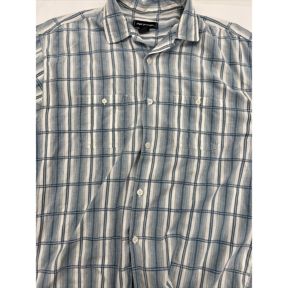 No Fear Button Down Shirt Mens XL Blue Plaid Short Sleeve Skate 1990s Y2K (S1) - Picture 1 of 5